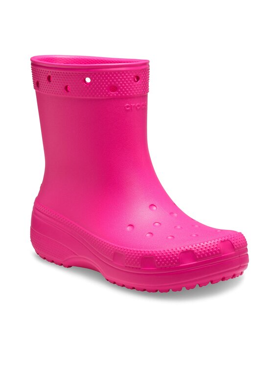 Резиновые ботинки женские Crocs Classic Rain Boot 208363 розовые 38-39 EU