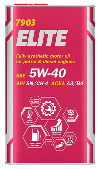 Масло Mannol 5/40 Elite SN/CH-4 ACEA A3/B4 синтетическое 4 л металл