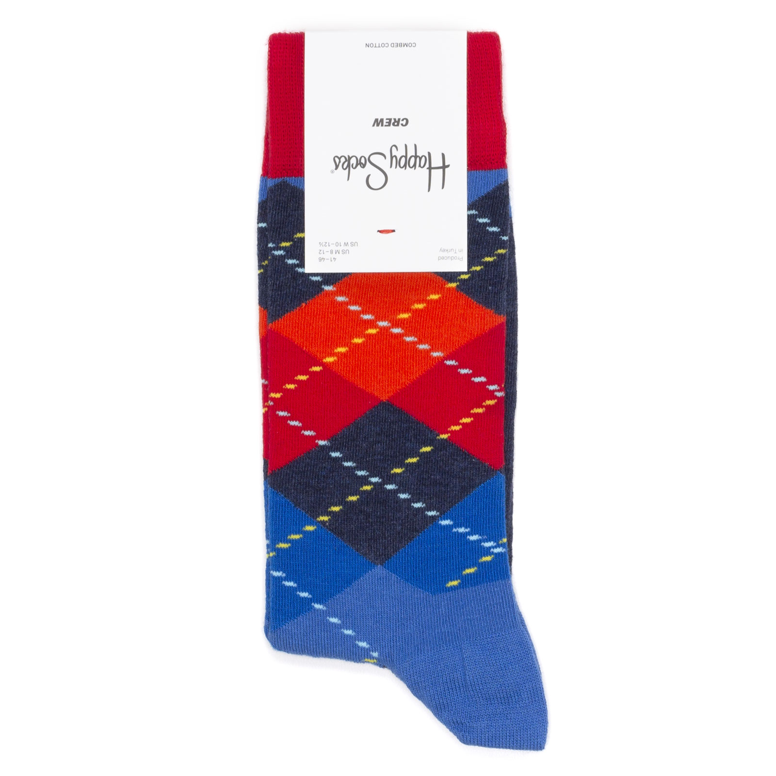 Носки унисекс Happy Socks Happy-Socks-Argyle-Red-Black-Blue разноцветные 41-46