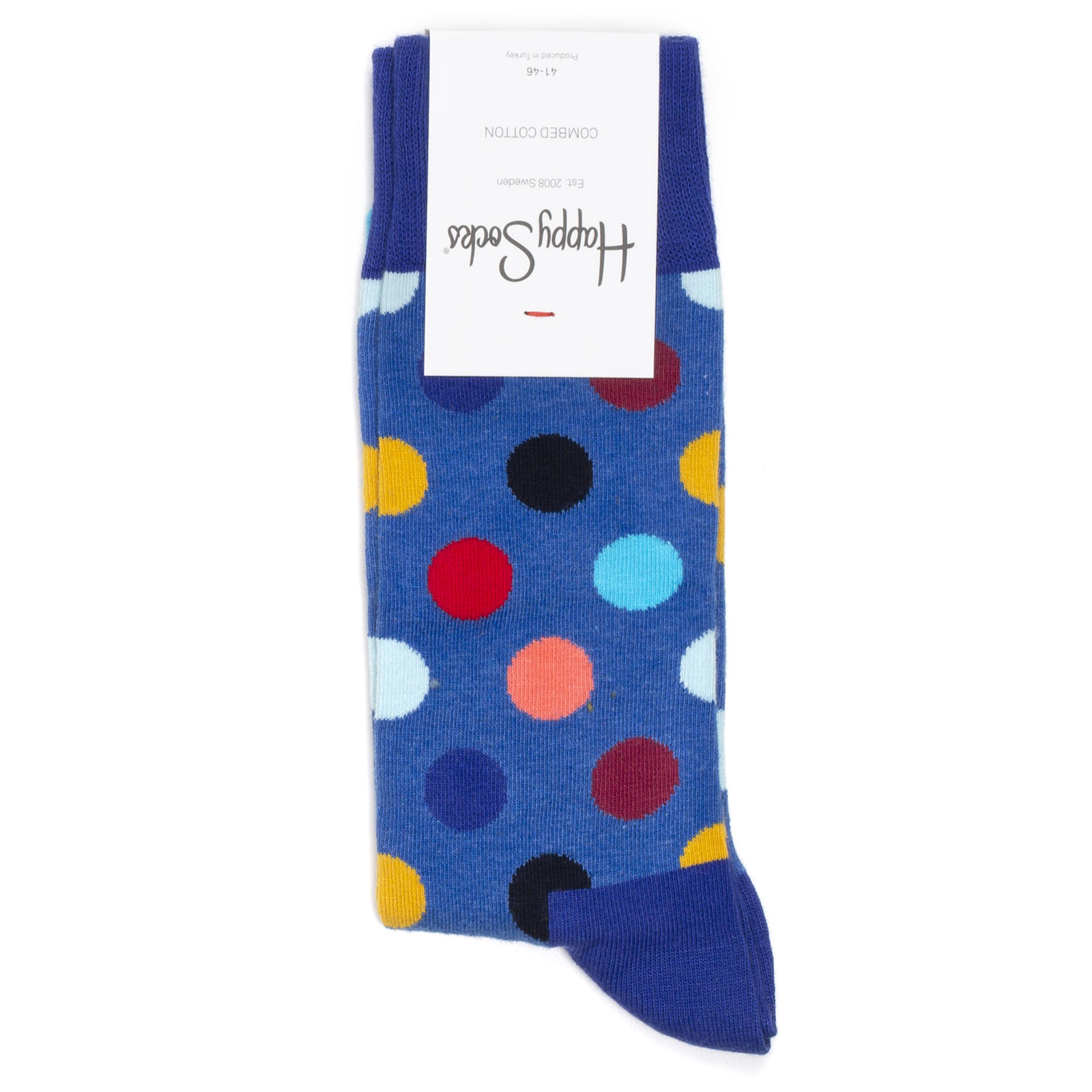 

Носки унисекс Happy Socks Happy-Socks-Big-Dot-Blue-Navy разноцветные 36-40, Happy-Socks-Big-Dot-Blue-Navy