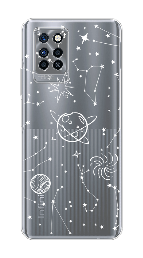 

Чехол на Infinix Note 10 Pro "Планеты в космосе", Белый, 3100150-2
