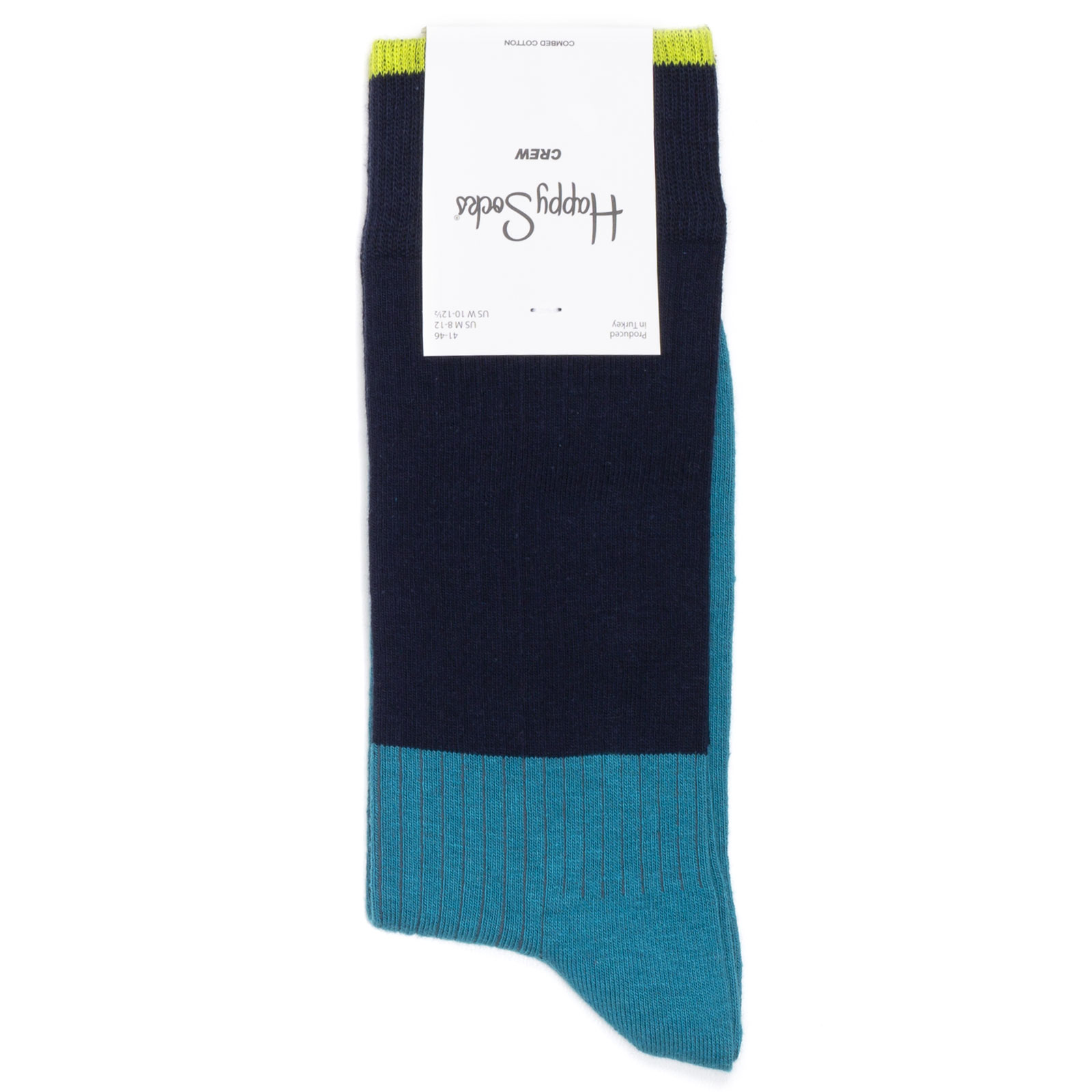 Носки унисекс Happy Socks Happy-Socks-Block-Rib-Navy-Blue разноцветные 36-40