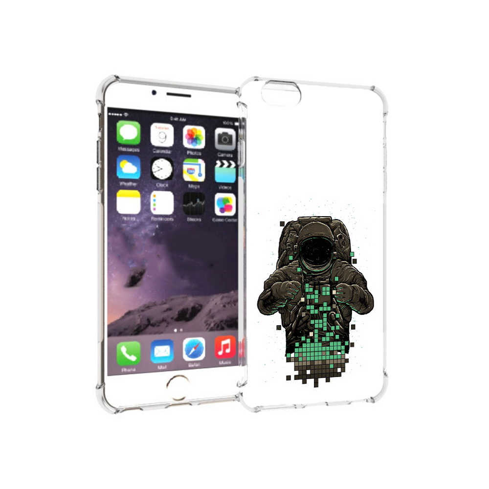 

Чехол MyPads Tocco для Apple iPhone 6 Plus космонавт с пикселями, Прозрачный, Tocco