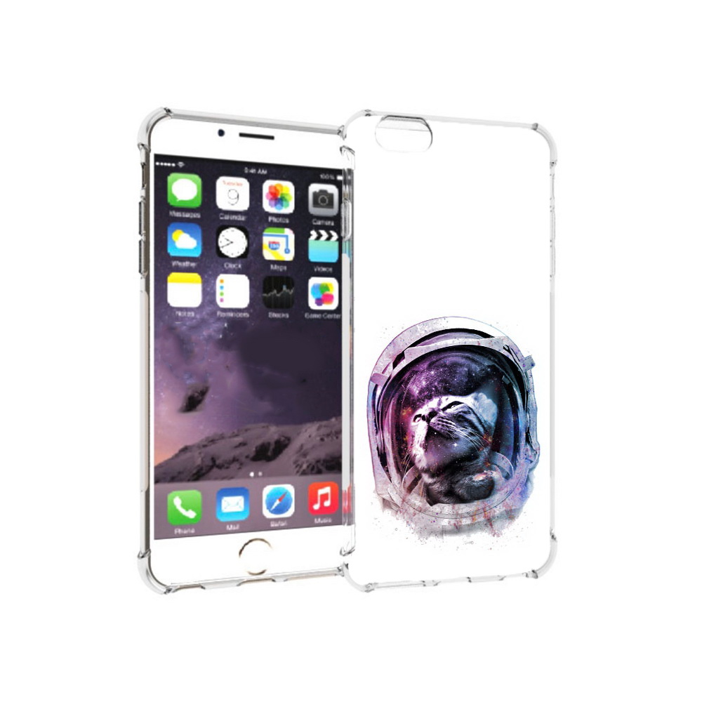 

Чехол MyPads Tocco для Apple iPhone 6 Plus кот в шлеме, Прозрачный, Tocco