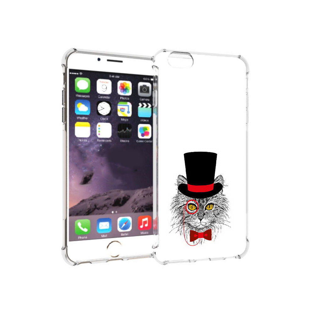 

Чехол MyPads Tocco для Apple iPhone 6 Plus кот в шляпе, Прозрачный, Tocco