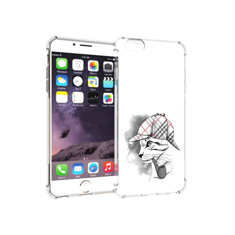 Чехол MyPads Tocco для Apple iPhone 6 Plus кошка с трубкой