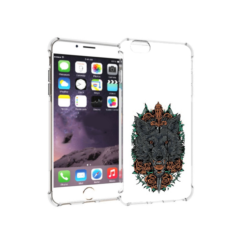 

Чехол MyPads Tocco для Apple iPhone 6 Plus красивый злой волк, Прозрачный, Tocco