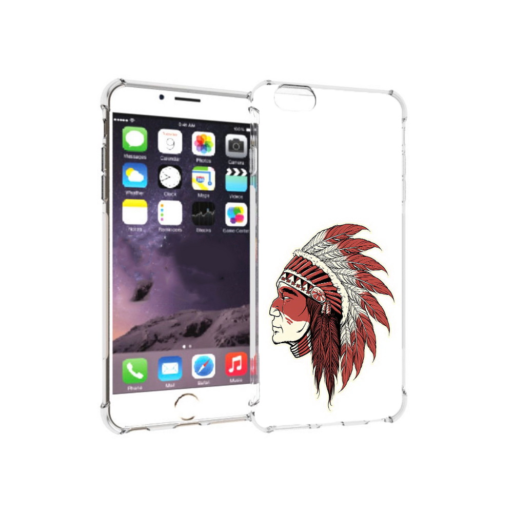 

Чехол MyPads Tocco для Apple iPhone 6 Plus красный индеец, Прозрачный, Tocco