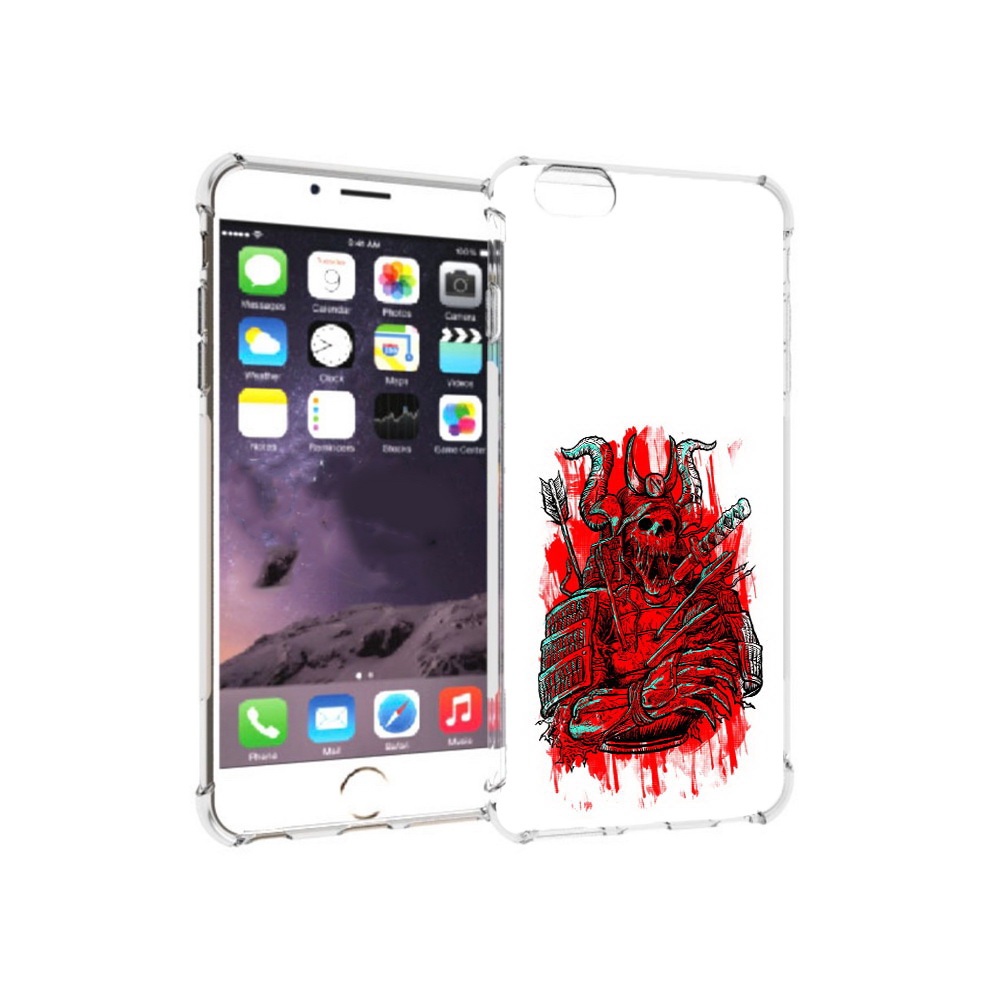 

Чехол MyPads Tocco для Apple iPhone 6 Plus красный скелет воин, Прозрачный, Tocco