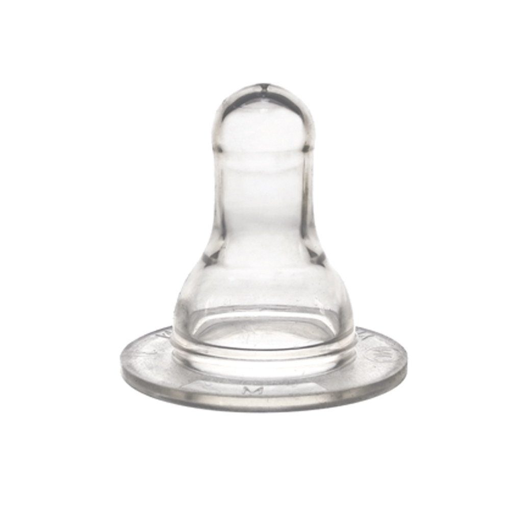 Соска к рожку МОЙ МАЛЫШ силикон, круглая, среднее отверстие, 0-12 мес