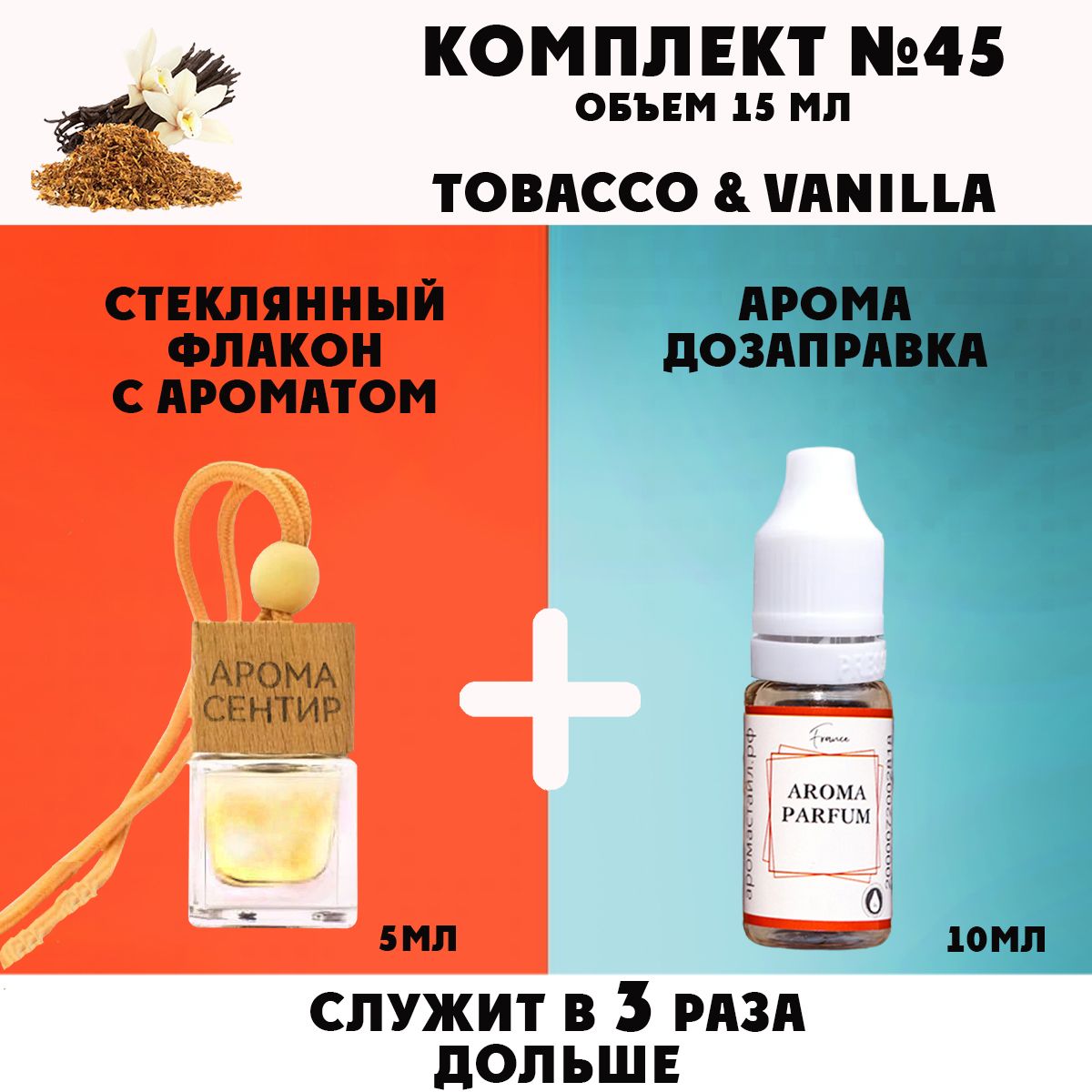 

Автомобильный ароматизатор Аромастайл флакон с деревянной крышкойи масло Tobacco Vanille