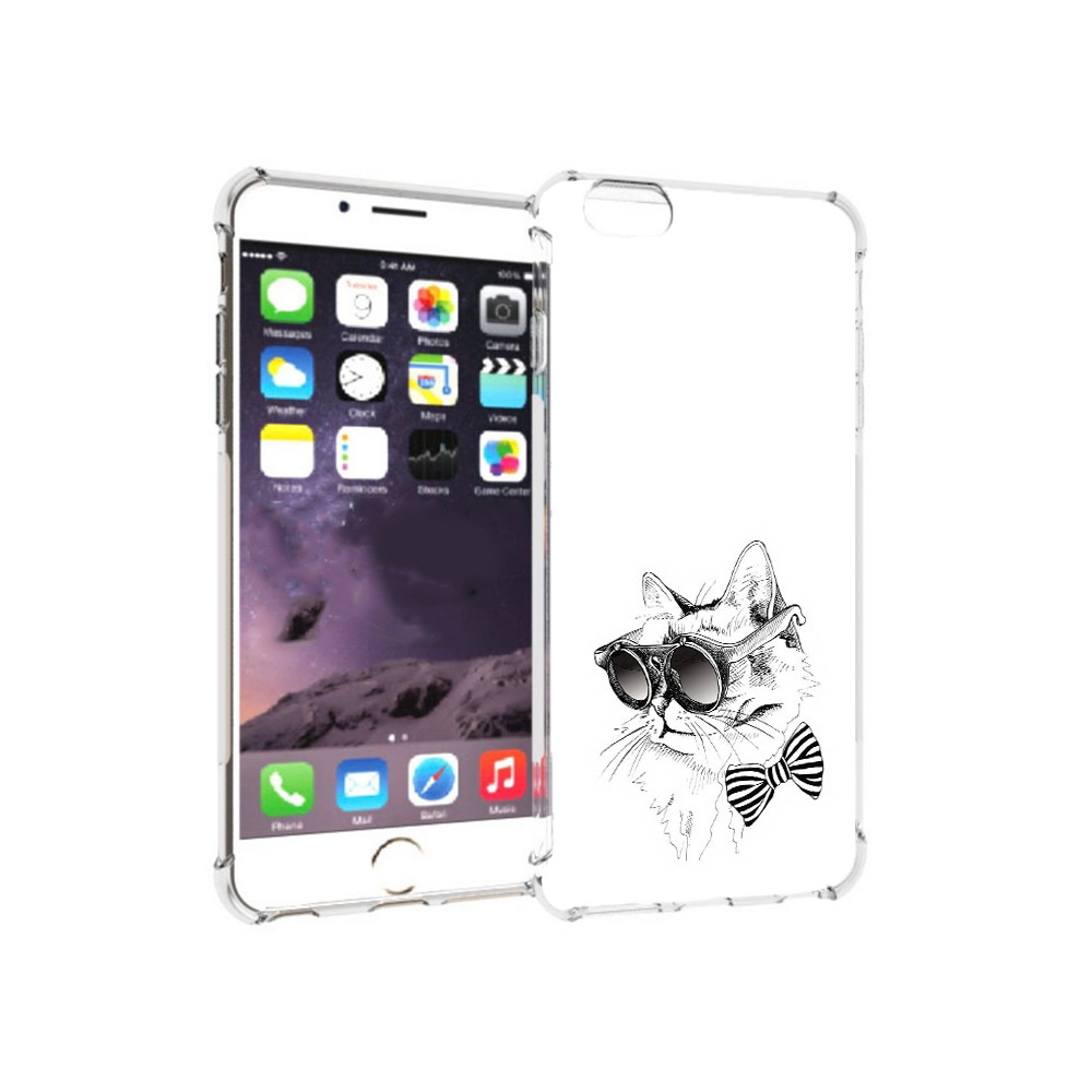 

Чехол MyPads Tocco для Apple iPhone 6 Plus крутая кошка в очках, Прозрачный, Tocco