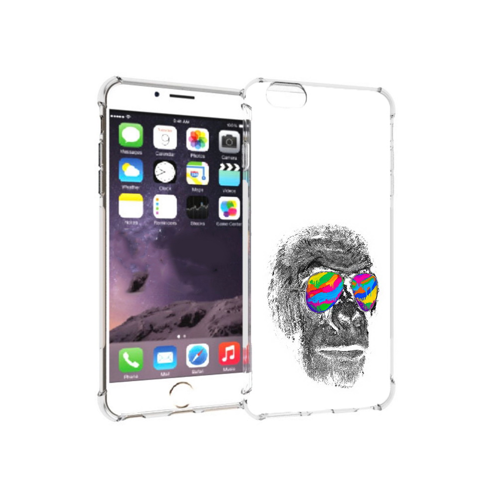 

Чехол MyPads Tocco для Apple iPhone 6 Plus крутая обезьяна в очках, Прозрачный, Tocco