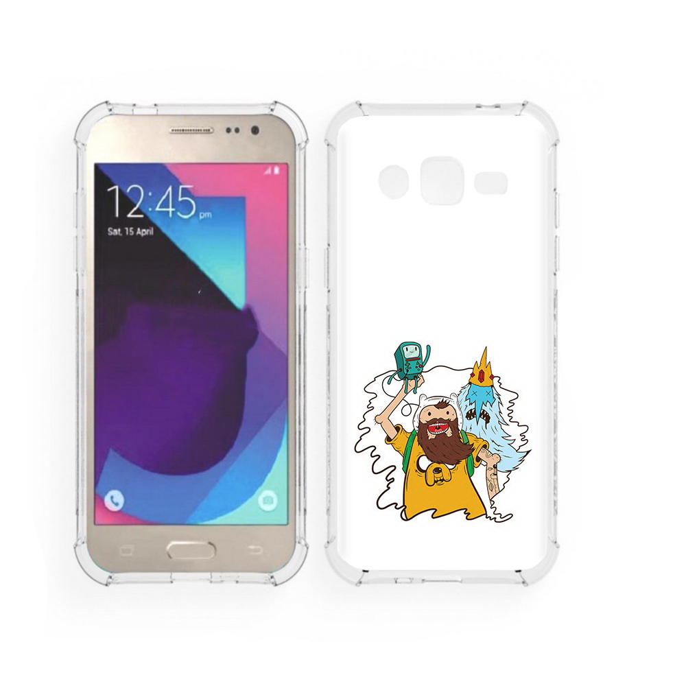 

Чехол MyPads Tocco для Samsung Galaxy J2 время приключений старый Финн (PT226924.572.279), Прозрачный, Tocco