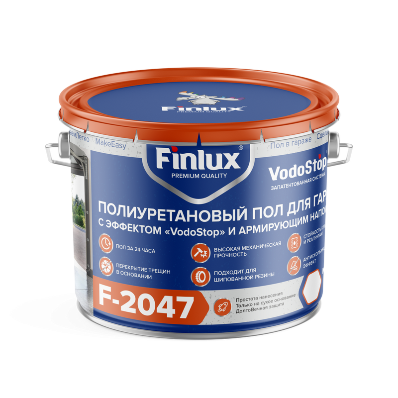 Противоскользящий состав Finlux F-2047 Гараж темно-серый 20 кв.м.