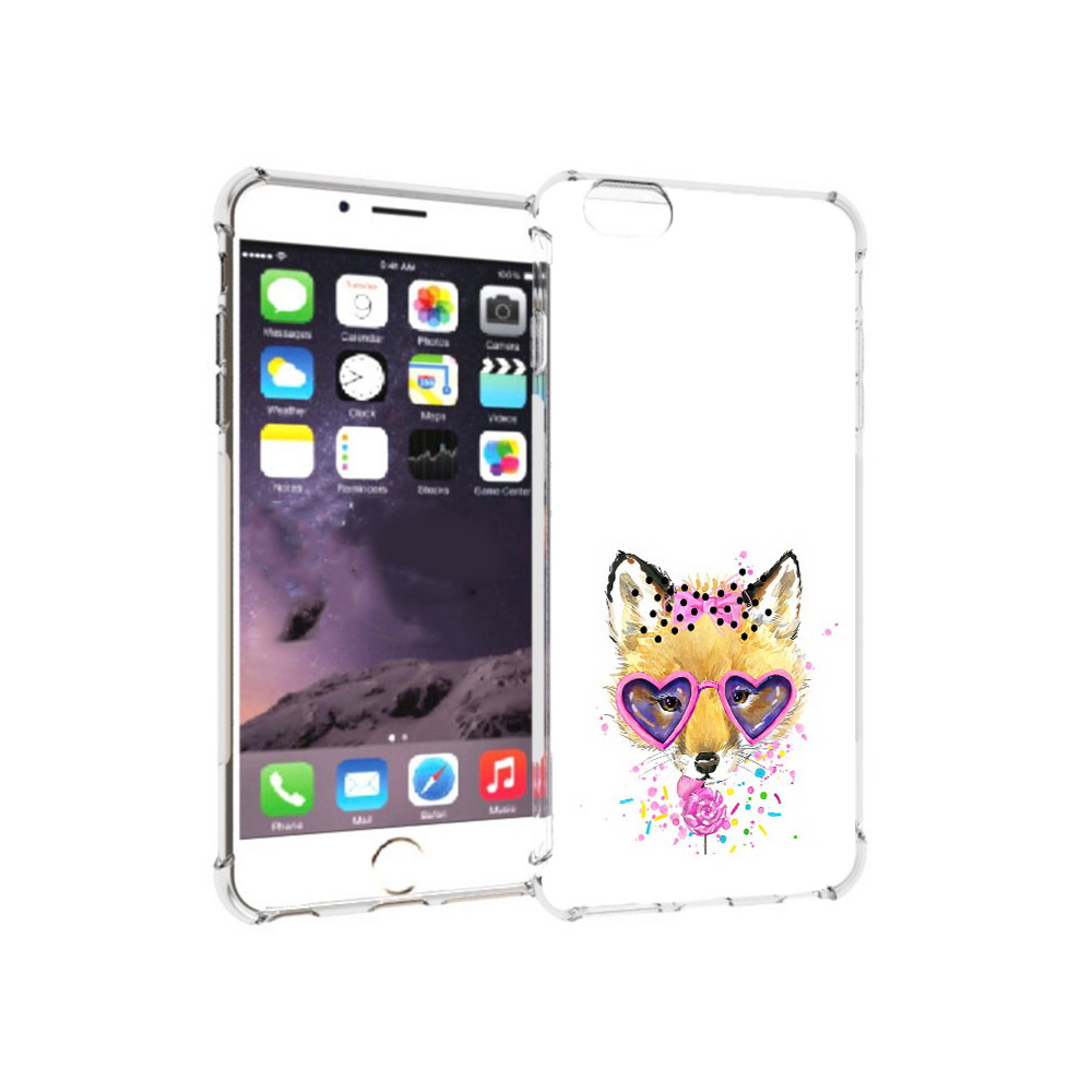 

Чехол MyPads Tocco для Apple iPhone 6 Plus лисенок с бантиком, Прозрачный, Tocco