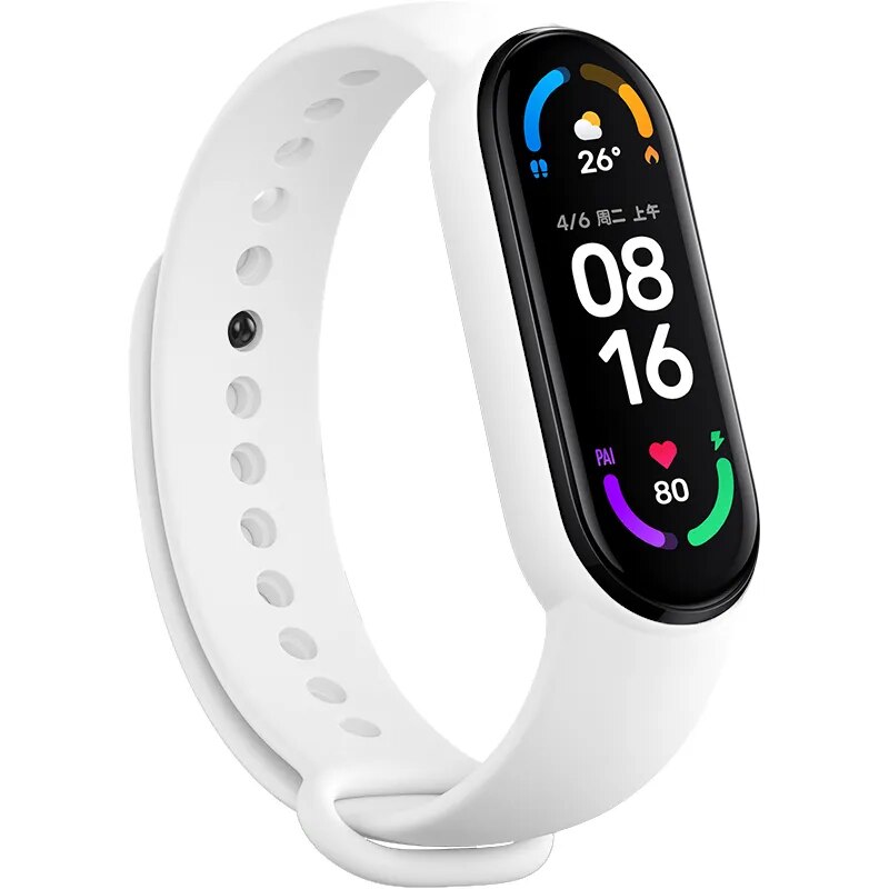 Силиконовый ремешок для Xiaomi Mi Band 5/6 White