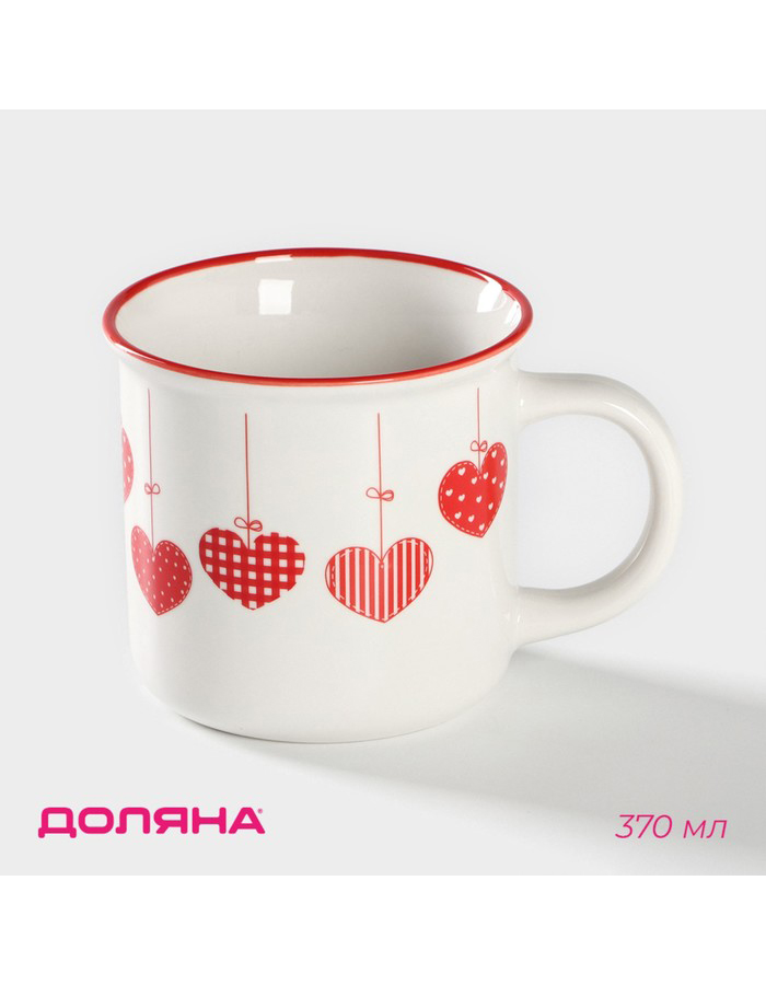 

Кружкa для чая Доляна 45336 из костяного фарфора, 370 мл, белая
