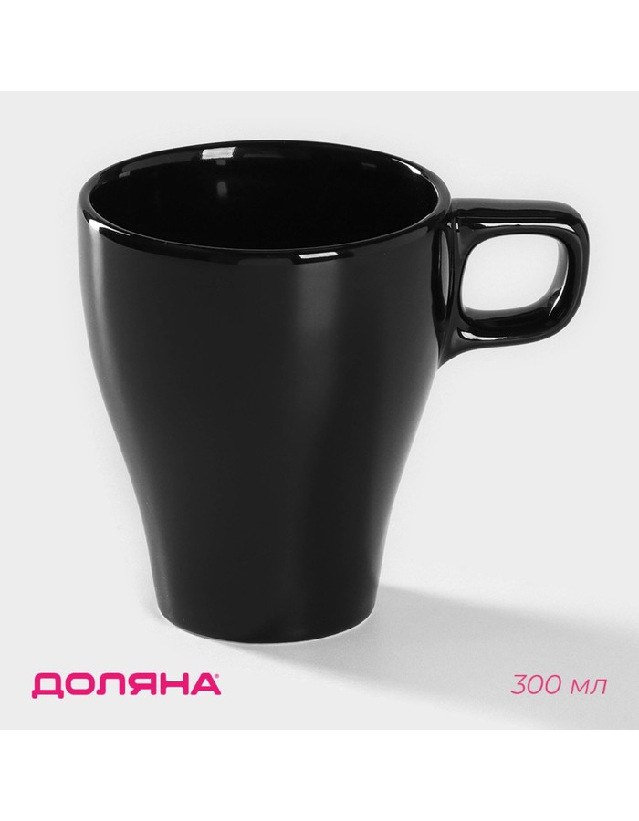

Кружкa для чая Доляна Coffee break керамическая, 300 мл, черная
