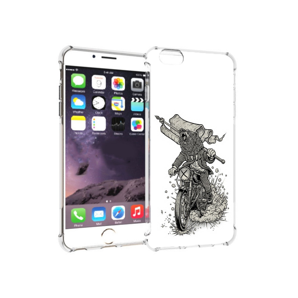 Чехол MyPads Tocco для Apple iPhone 6 Plus медведь на мотоцикле