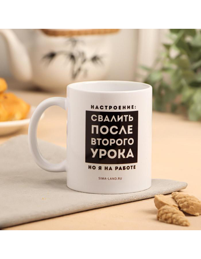 

Кружкa для чая Дарим Красиво Свалить после второго урока керамическая, 320 мл