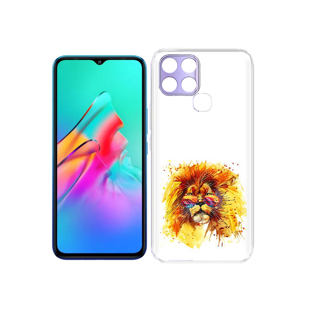 

Чехол MyPads Tocco для Infinix Smart 6 лев в очках, Прозрачный, Tocco