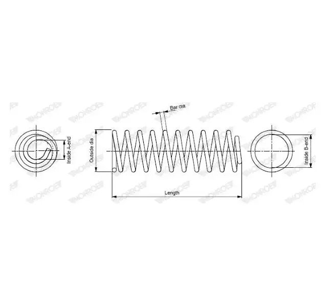 

Пружина подвески передн OPEL: CORSA D 1.2/1.4 06-, CORSA D Van 1.2 06-