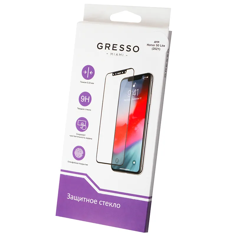 

Стекло защитное Gresso Full Screen Black Frame для Honor 50 Lite, Full Screen Black Frame для Honor 50 Lite
