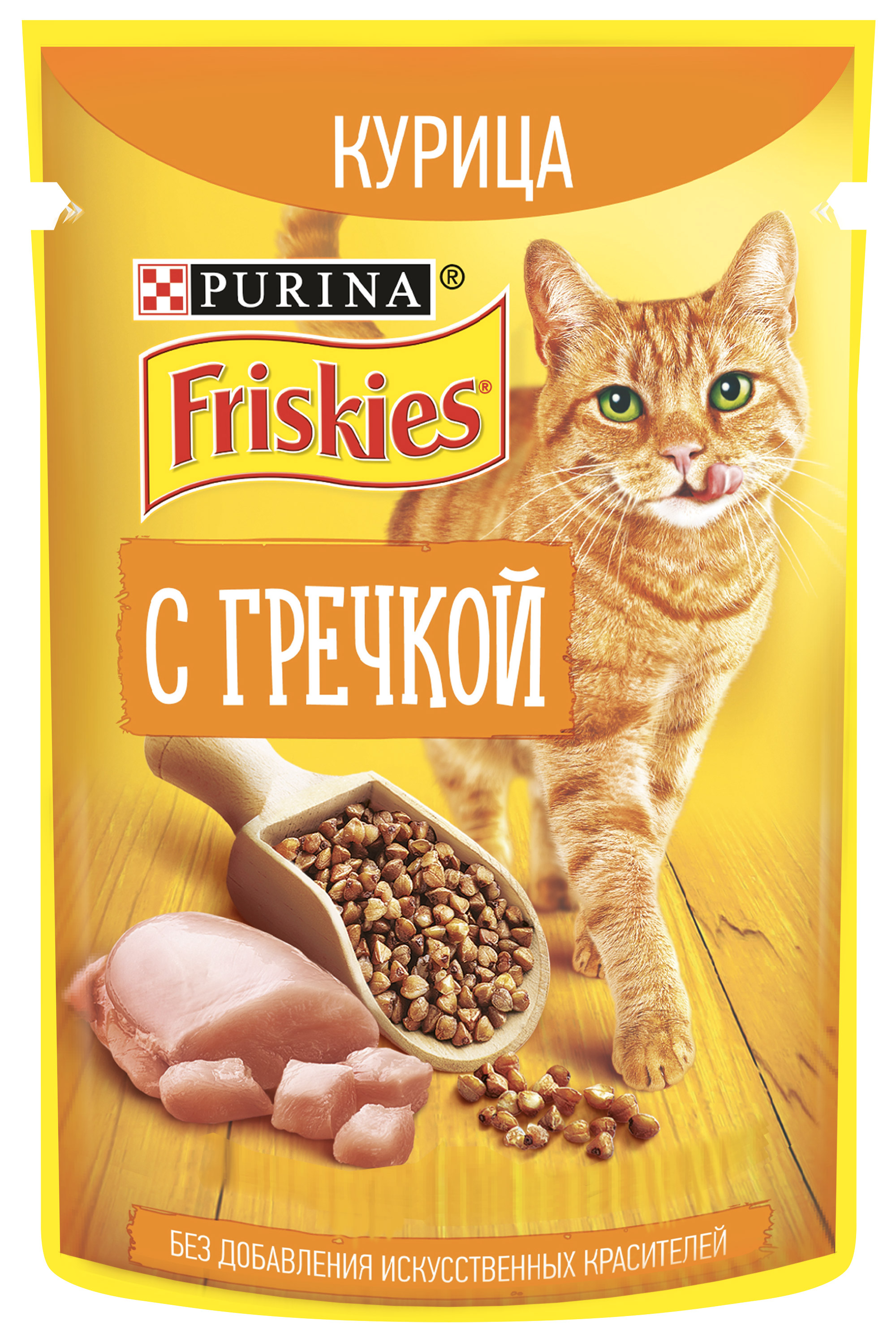 Влажный корм для кошек Friskies с курицей и гречкой в подливе, 75 г