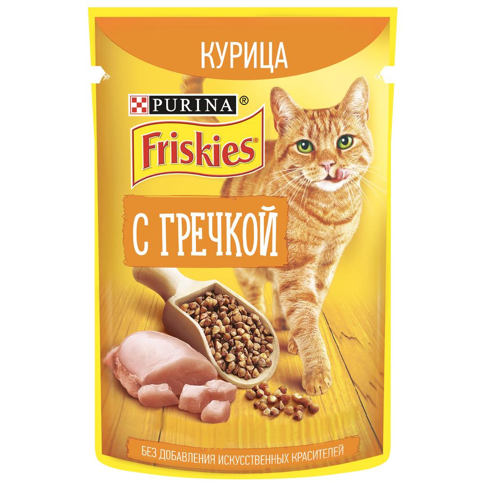 фото Влажный корм для кошек friskies с курицей и гречкой в подливе, 75 г