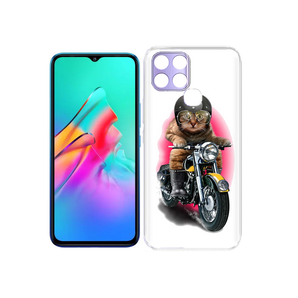 

Чехол MyPads Tocco для Infinix Smart 6 мото-кот, Прозрачный, Tocco