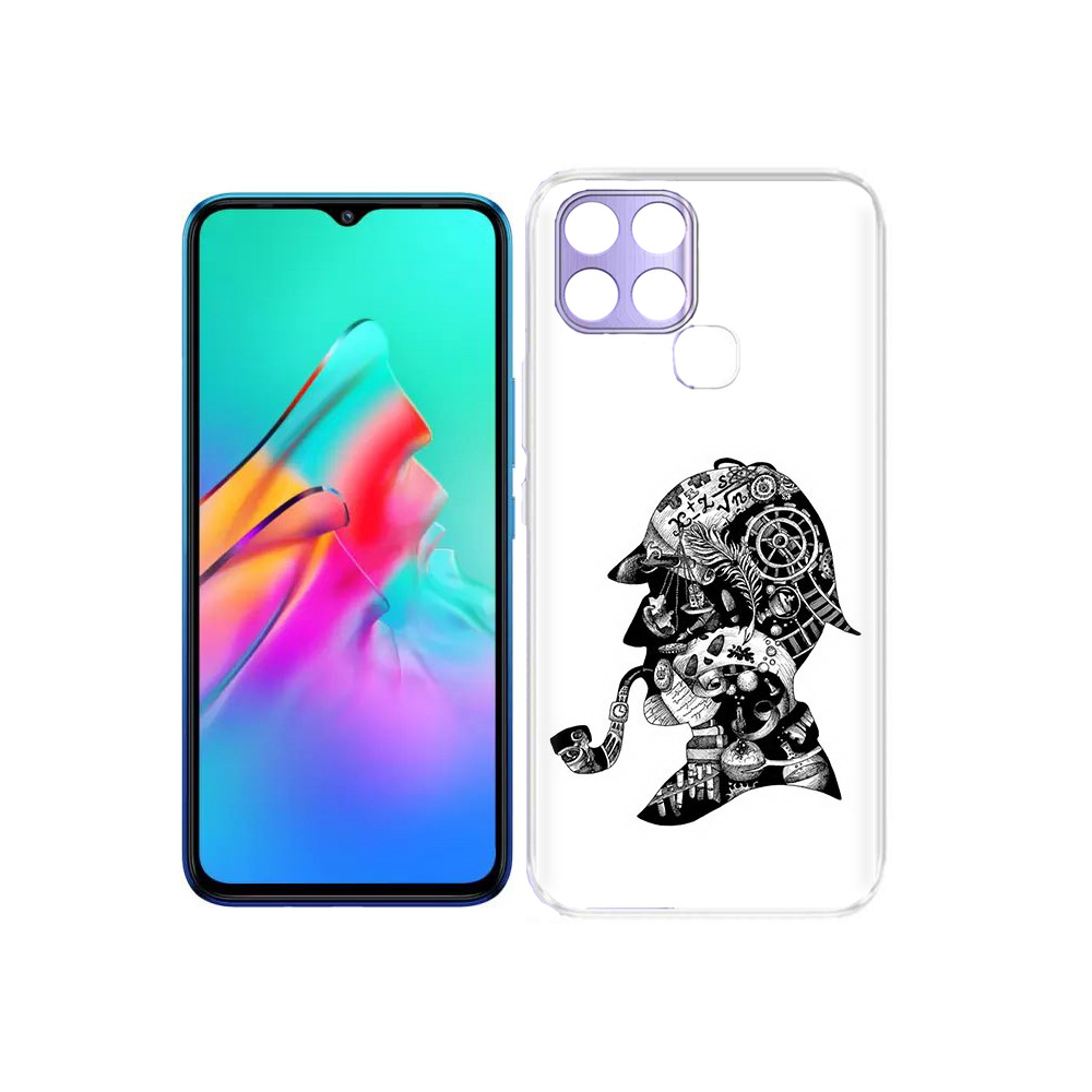 

Чехол MyPads Tocco для Infinix Smart 6 мужчина с трубкой абстракция, Прозрачный, Tocco