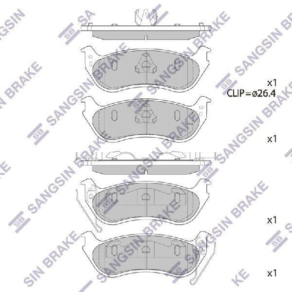 

Тормозные колодки Sangsin brake задние sp1511