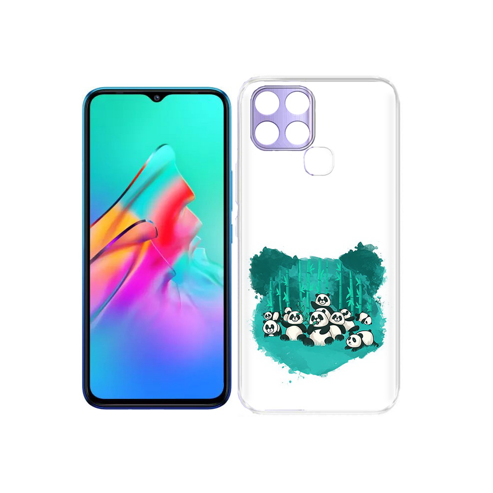 

Чехол MyPads Tocco для Infinix Smart 6 нарисованные панды, Прозрачный, Tocco
