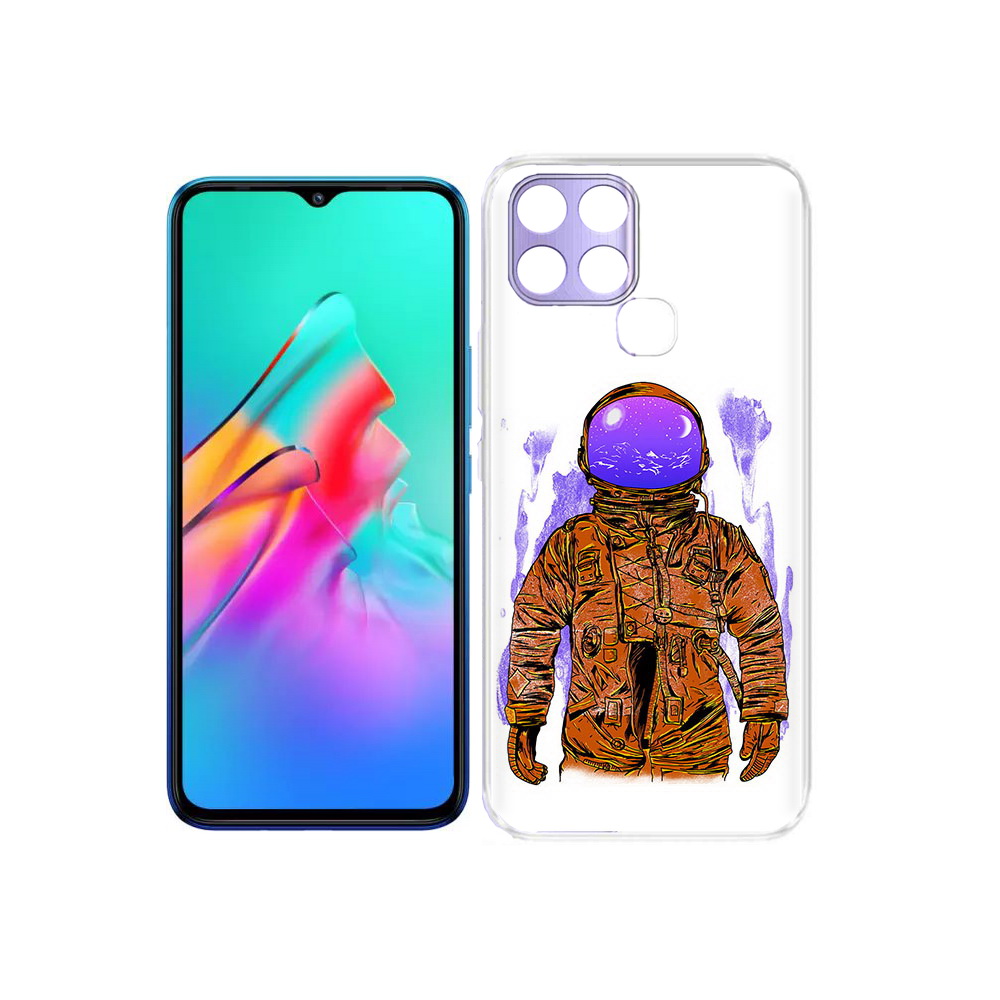 

Чехол MyPads Tocco для Infinix Smart 6 нарисованный мужчина в скафандре, Прозрачный, Tocco