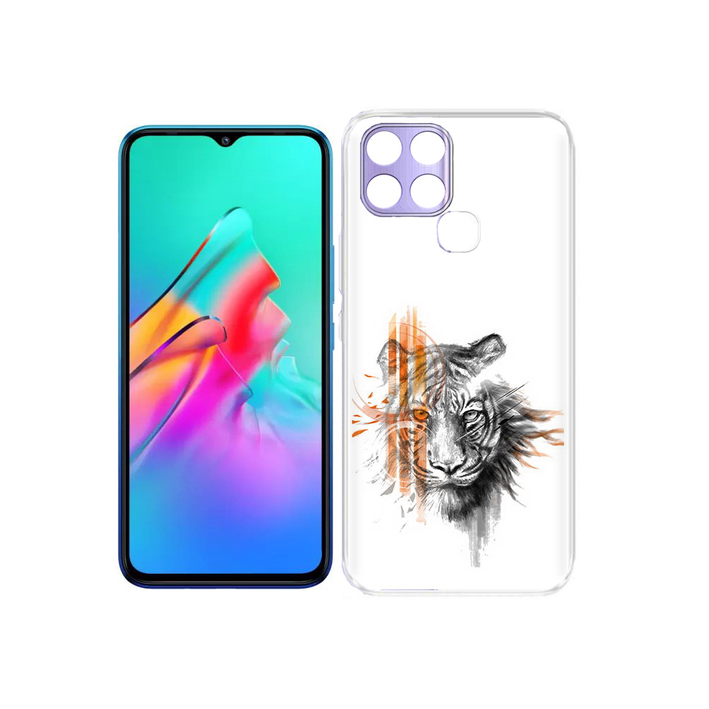 

Чехол MyPads Tocco для Infinix Smart 6 огненный тигр, Прозрачный, Tocco