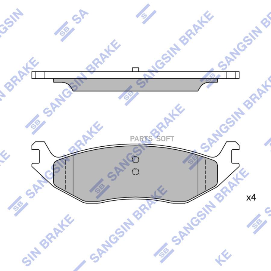 

Колодки тормозные RAM 1500 11-18 CHRYSLER ASPEN 07-09 задн. Sangsin brake SP4169