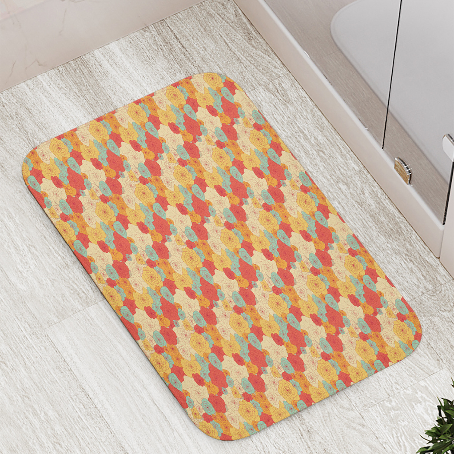 

Коврики для ванной и туалета bath_107464 Сверху яркие цветы, Сверху яркие цветы