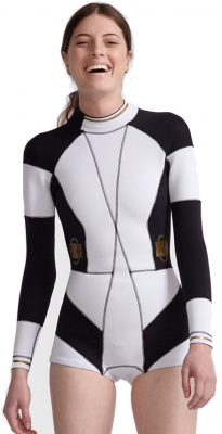 

Cynthia Rowley Buckle Detail Wetsuit Black White 2016 - XS