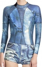 

Cynthia Rowley Denim Wetsuit Denim Print 2015 - XS