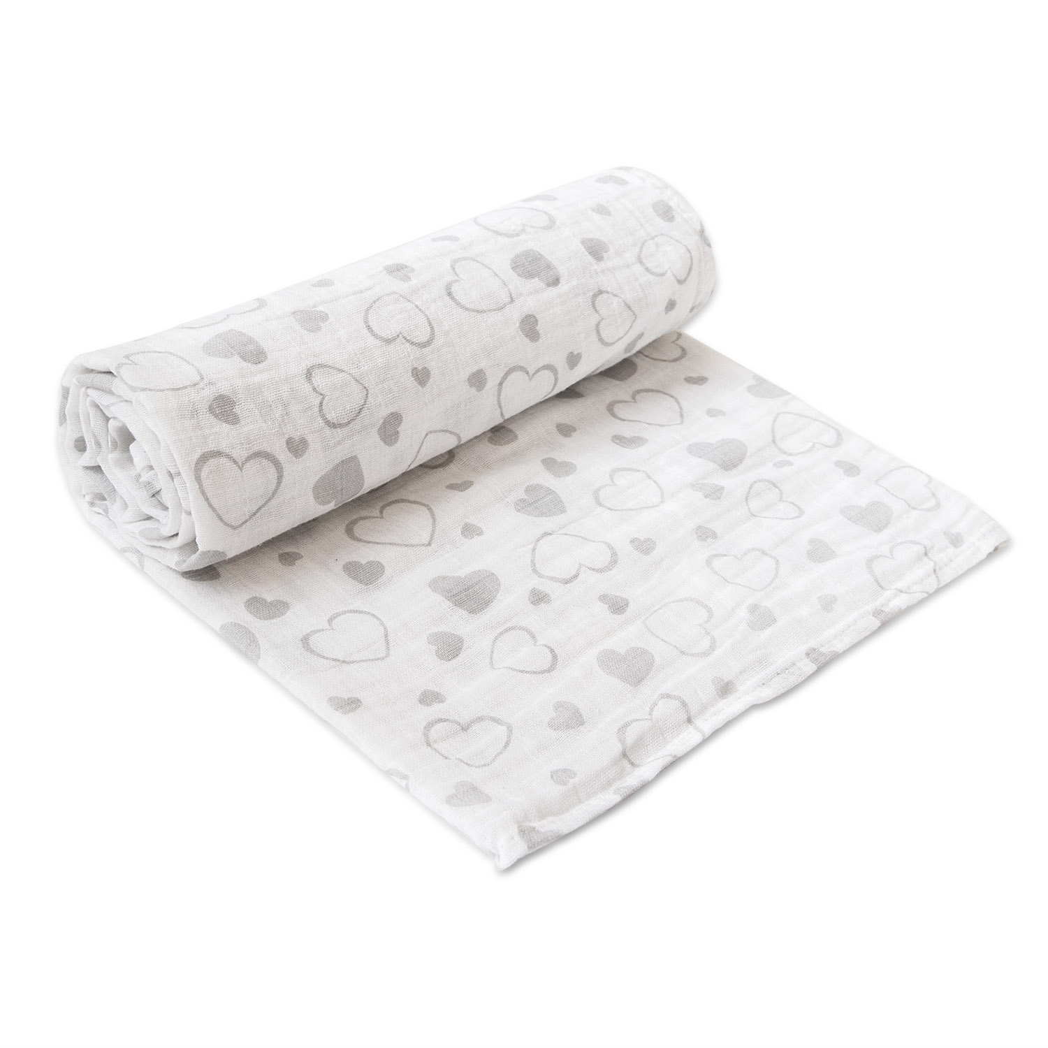 

Пеленка Baby Nice, 120х120, Сердечки серый, LC303