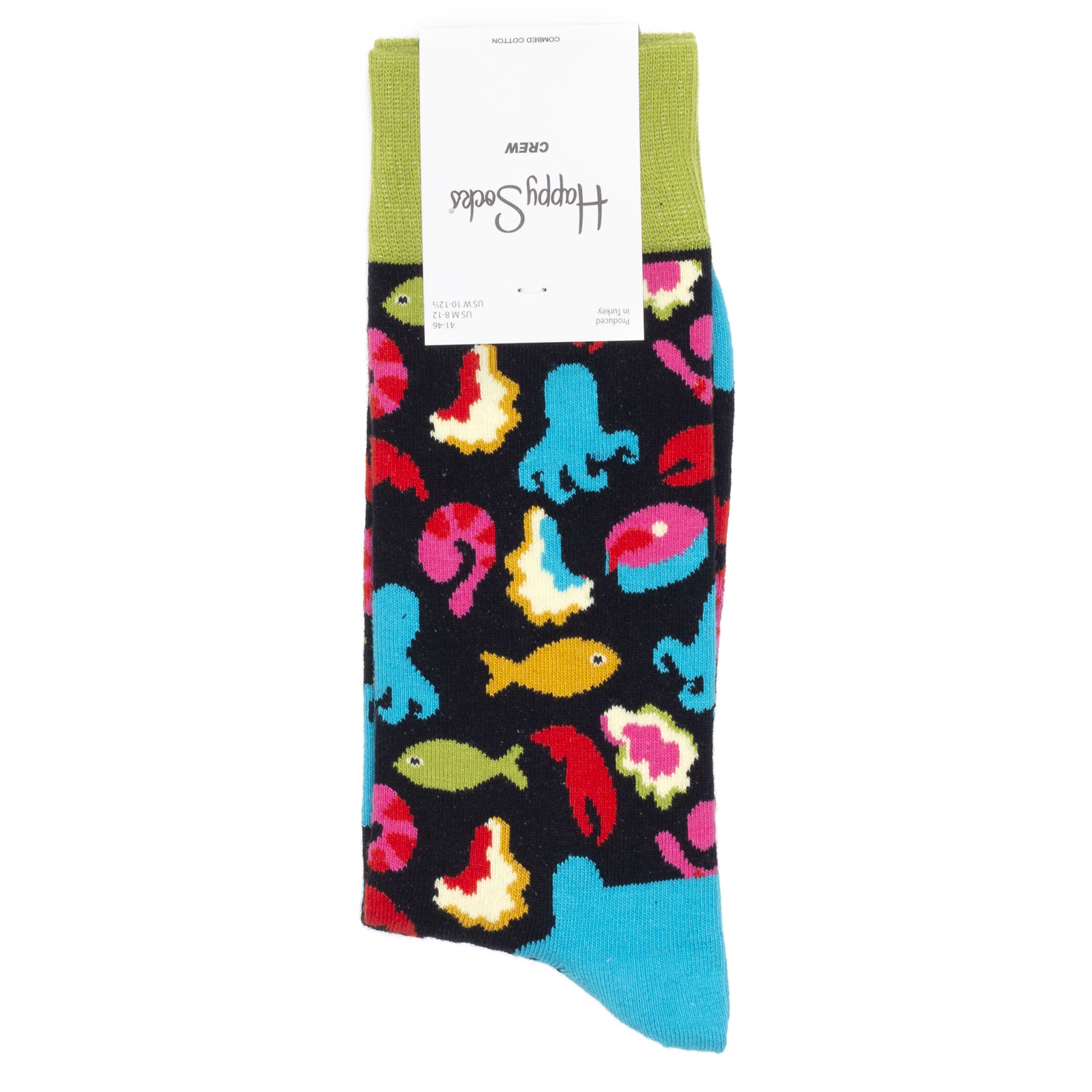 

Носки унисекс Happy Socks Happy-Socks-Frutti-Di-Mare черный/зеленый/голубой, Happy-Socks-Frutti-Di-Mare