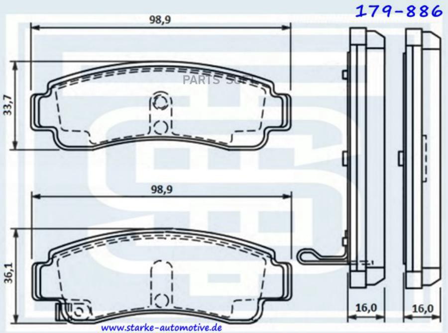 

Тормозные колодки STARKE 179886
