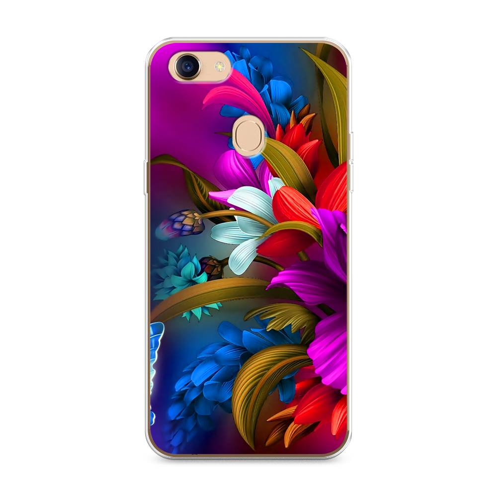 

Чехол для Oppo F5 "Фантастические цветы", Фиолетовый;красный;синий, 250250-2