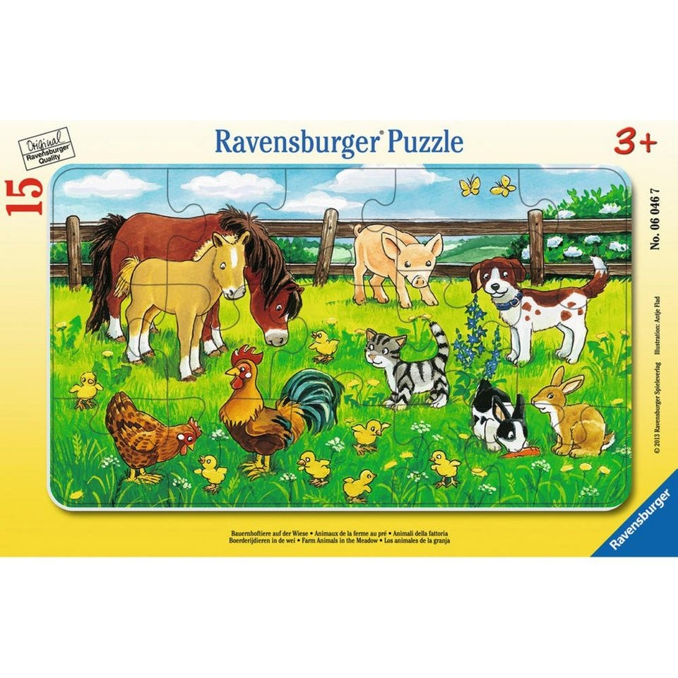 

Пазл Ravensburger Животные на лугу 15 дет 06046