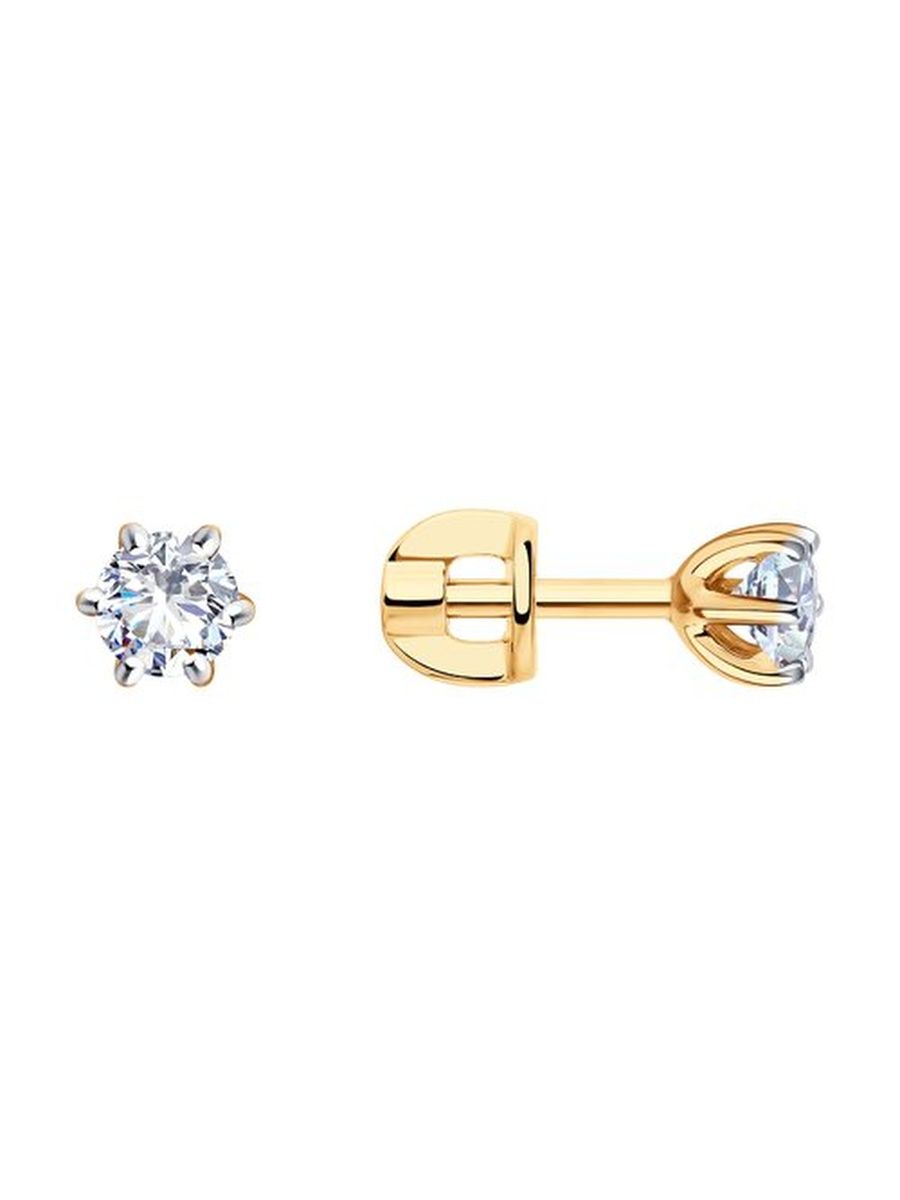 

Серьги пусеты из золота TEO MAORI 831-122-01002-1, фианит, 831-122-01002-1