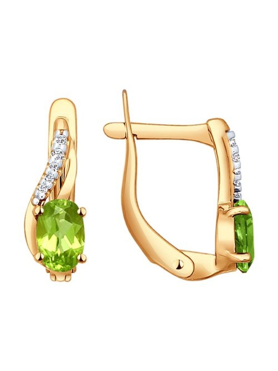 

Серьги из золота TEO MAORI 837724220, фианит/хризолит, 837724220