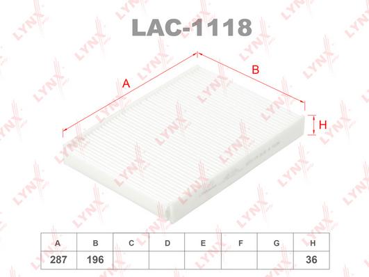 

Фильтр Салонный LYNXauto арт. LAC-1118