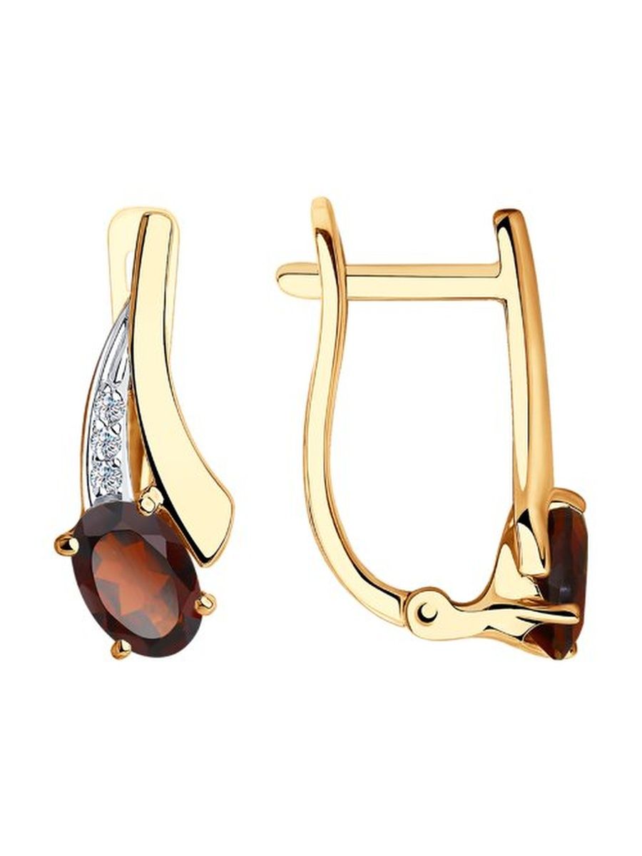 

Серьги из золота TEO MAORI 837726000, гранат/фианит, 837726000