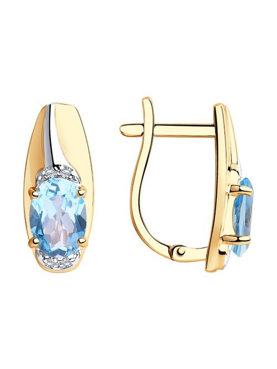 

Серьги из золота TEO MAORI 837726003, топаз/фианит, 837726003